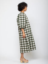 AVN - Oblo Dress - Military Green Check - Verdalina