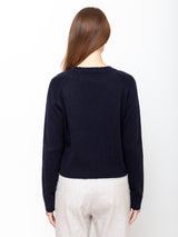 Allude - Cashmere Round Neck Sweater - Deep Night - Verdalina