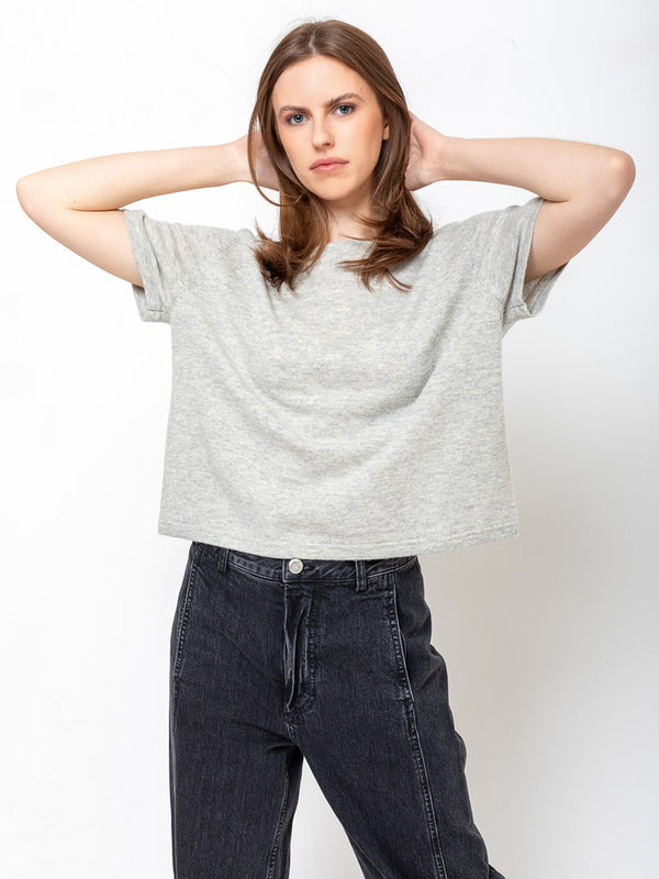 Allude - Short Sleeve Sweater - Powder - Verdalina