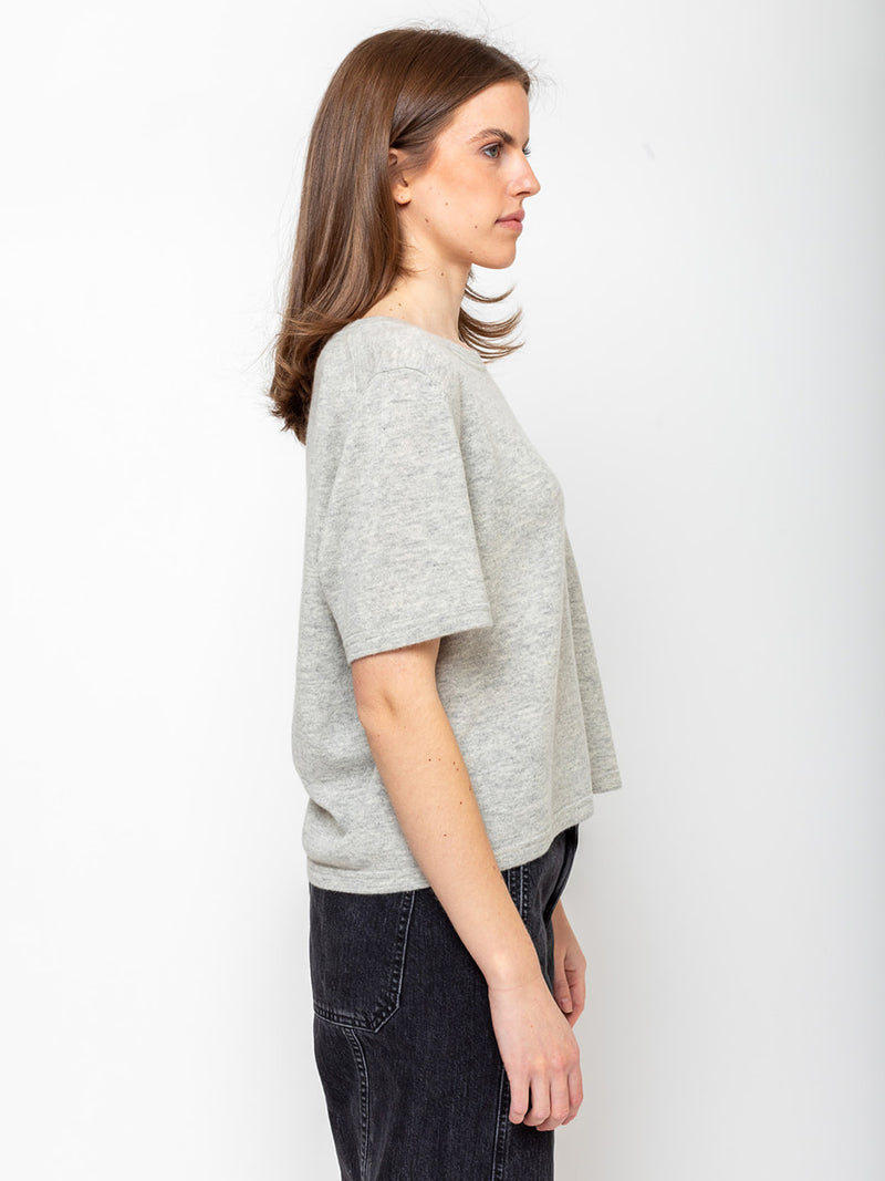 Allude - Short Sleeve Sweater - Powder - Verdalina