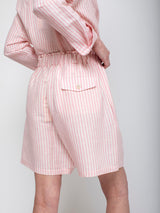 Caron Callahan - Olivia Shorts - Pink Linen Stripe - Verdalina