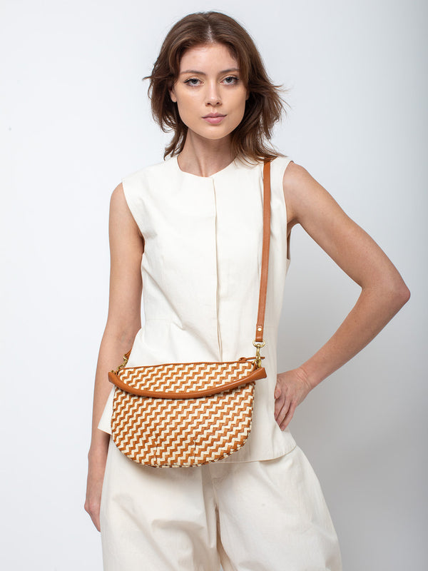 Clare V. - Petite Moyen Messenger ZigZag Nat/Cream - Verdalina