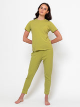 Domi Sleepwear - Organic Cotton Knit Joggers - Verdalina