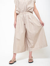 Juda Cropped Pants - Beige Stripes