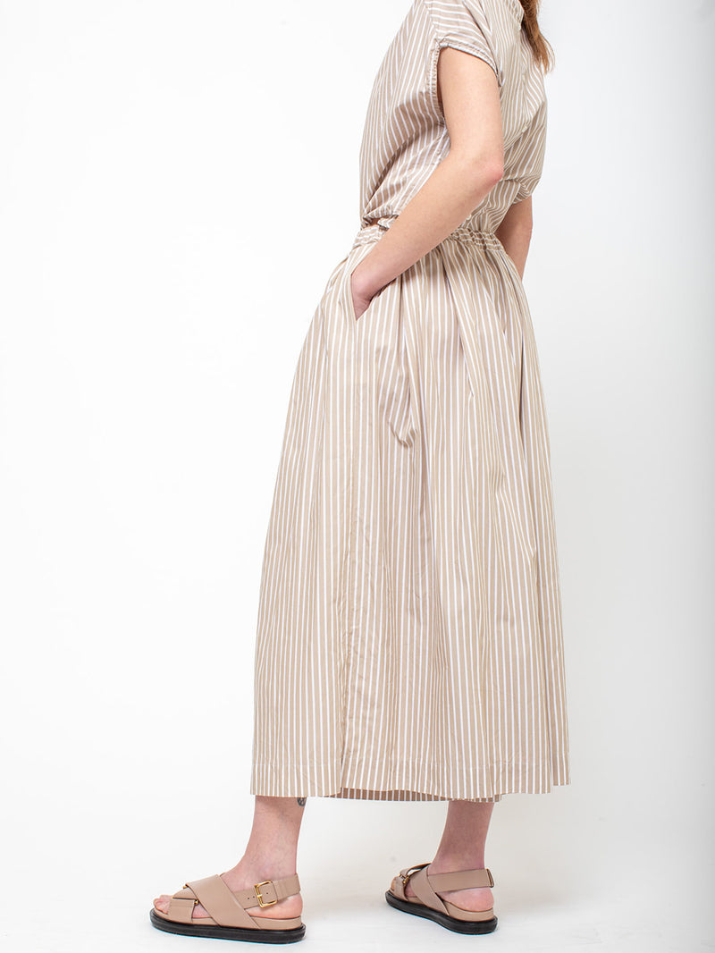 Juda Cropped Pants - Beige Stripes