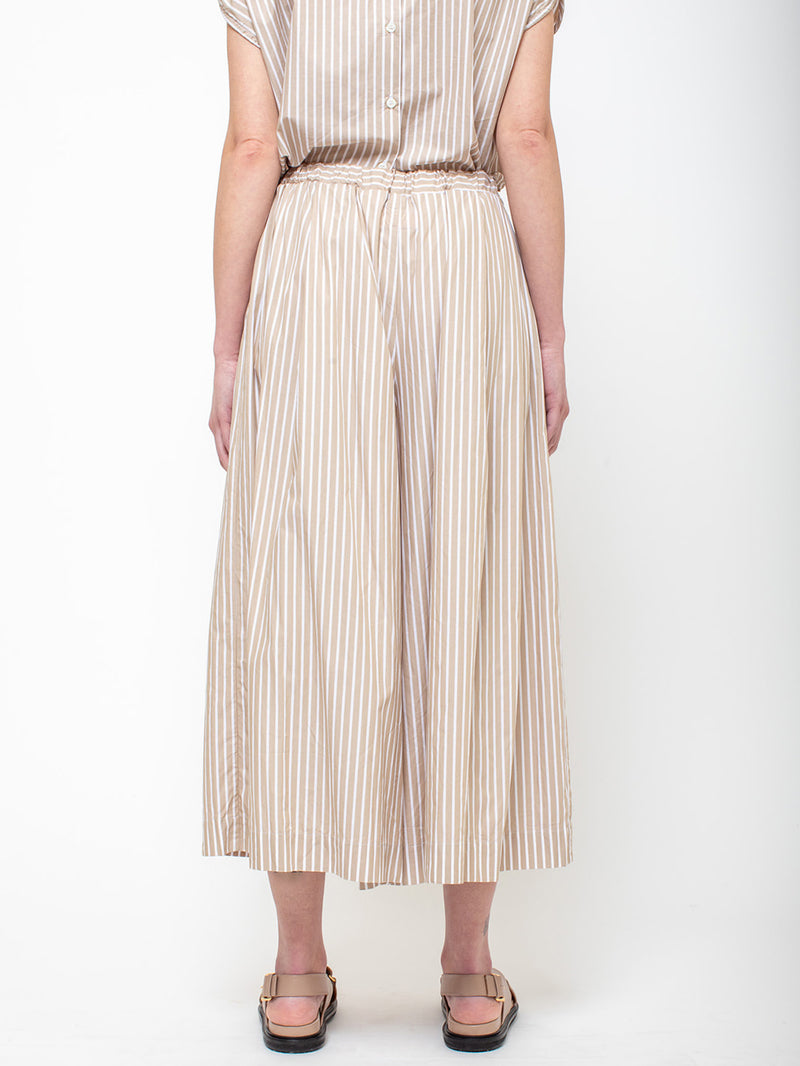 Juda Cropped Pants - Beige Stripes