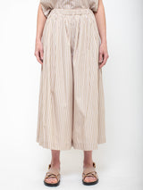 Juda Cropped Pants - Beige Stripes