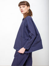 Gallego Desportes - Raglan Sleeve Cotton Jacket - Navy - Verdalina