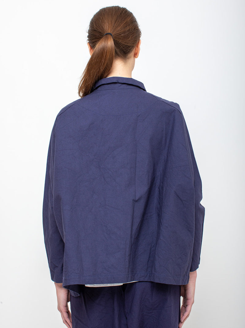 Raglan Sleeve Cotton Jacket - Navy