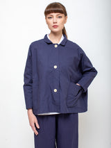 Raglan Sleeve Cotton Jacket - Navy