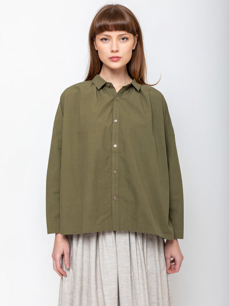 Ichi Antiquites - Typewriter Shirt - Olive - Verdalina