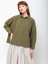 Ichi Antiquites - Typewriter Shirt - Olive - Verdalina