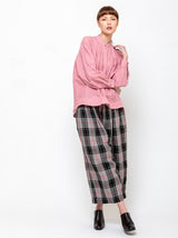 Ichi Antiquites - Linen Tartan Pants - Grey - Verdalina