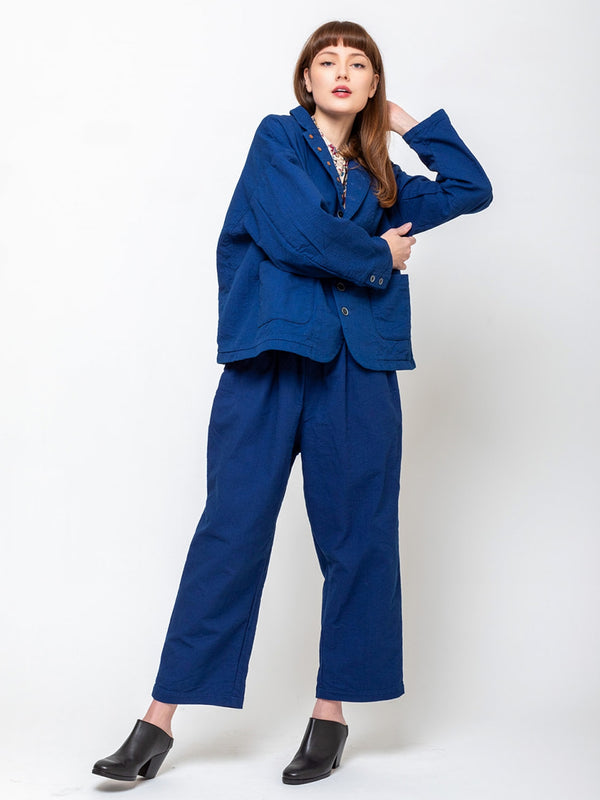 Ichi Antiquites - Sashiko Indigo Pants - Verdalina