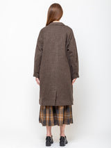 Ichi Antiquites - Wool Herringbone Coat - Brown - Verdalina