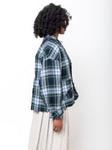 Ichi Antiquites - Wool Washer Tartan Jacket - Green - Verdalina