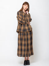 Ichi Antiquites - Linen Shirt - Brown Plaid - Verdalina