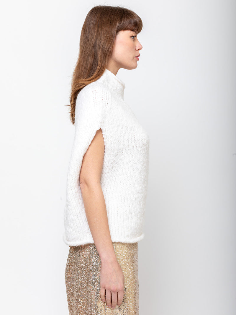 Lauren Manoogian - Hand Knit Shoulder Shell - White - Verdalina