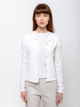 Lauren Manoogian - Super Fine Crewneck Cardigan - White - Verdalina