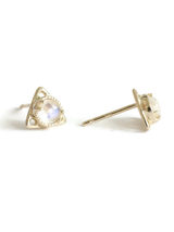 Linn - Good Change Triangle Moon Studs - 14k Yellow Gold - Verdalina