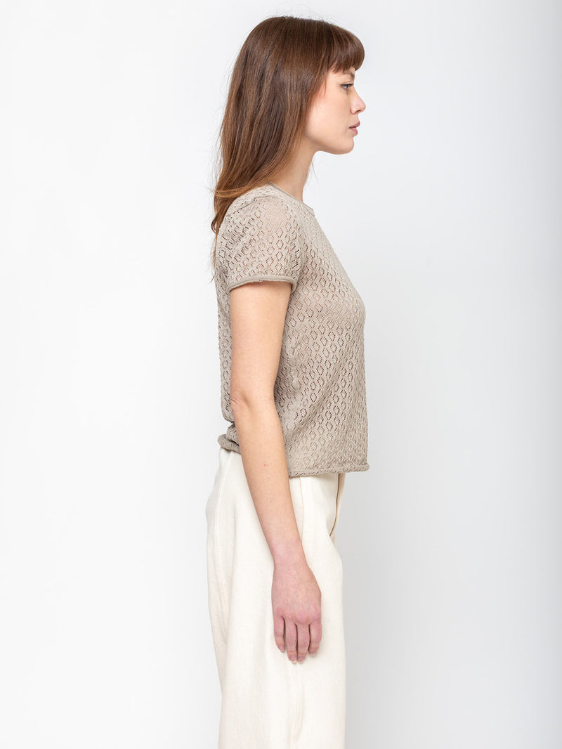 Lauren Manoogian - Pointelle Baby Tee - Clay - Verdalina