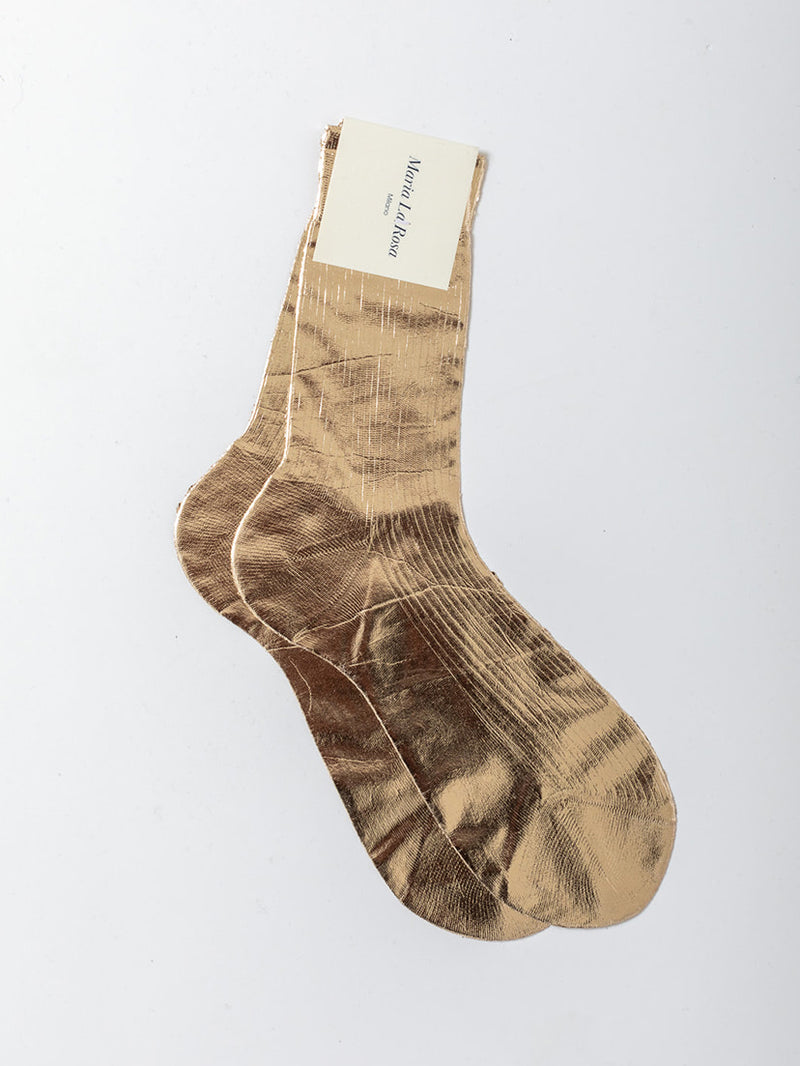 Maria La Rosa - Laminated Ribbed Socks - Verdalina