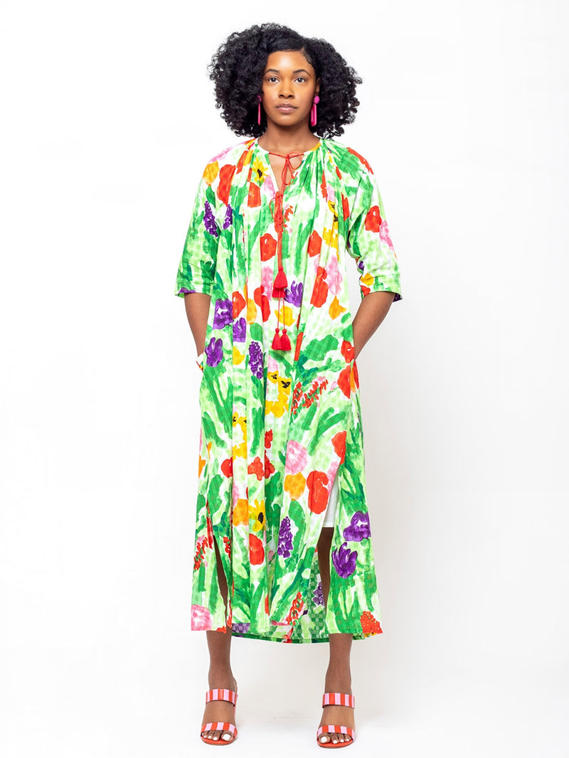 Mii Collections - Djellaba Dress - Flower Bed - Verdalina