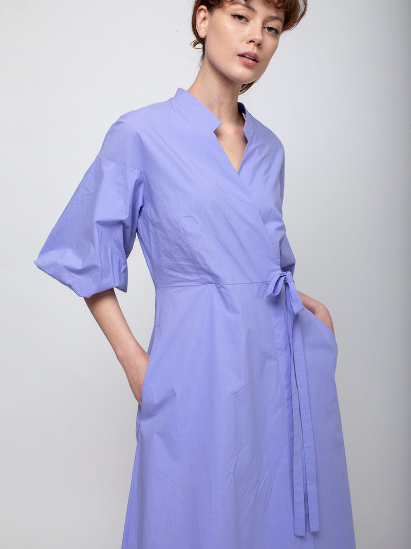 Odeeh - Cotton Poplin Wrap Dress - Wisteria - Verdalina