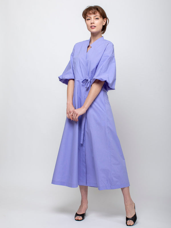 Odeeh - Cotton Poplin Wrap Dress - Wisteria - Verdalina