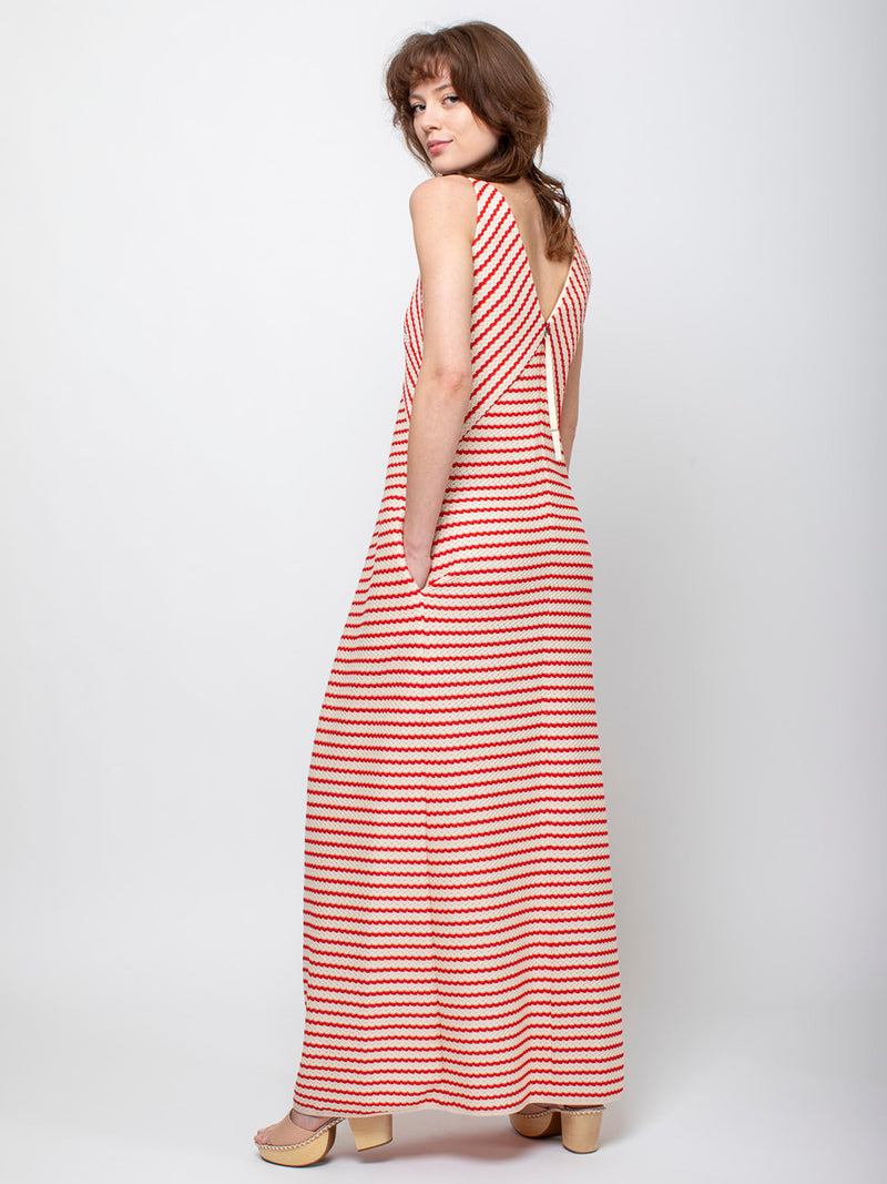 Odeeh - Knit Stripe Dress - Poppy - Verdalina