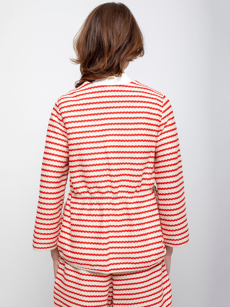 Odeeh - Knit Stripe Jacket - Poppy - Verdalina