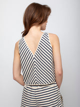 Odeeh - Knit Stripe Top - Navy - Verdalina