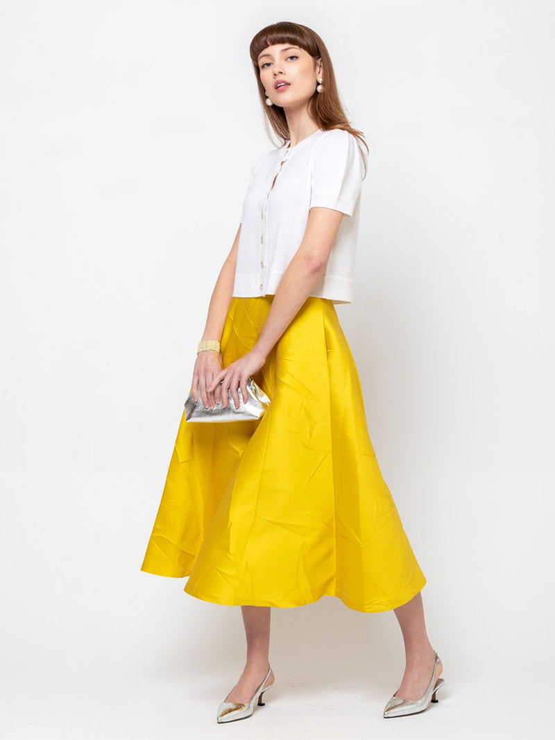 Odeeh - Macro Crinkle Skirt - Lemon - Verdalina