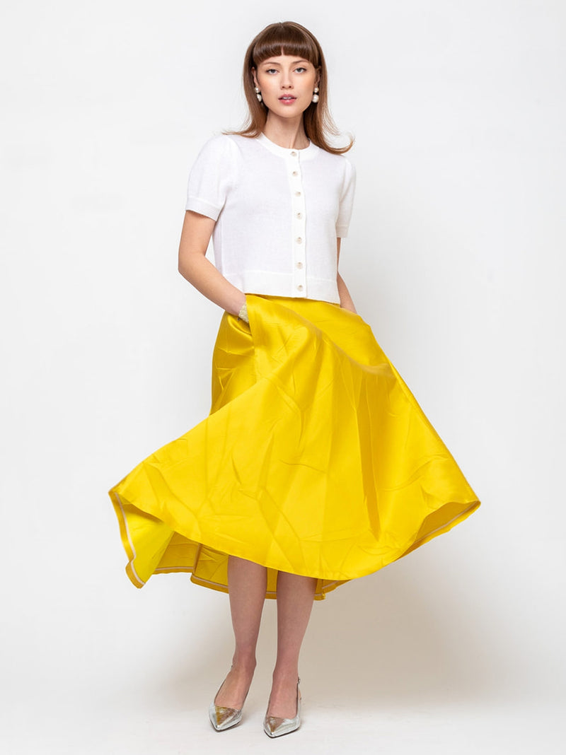 Odeeh - Macro Crinkle Skirt - Lemon - Verdalina