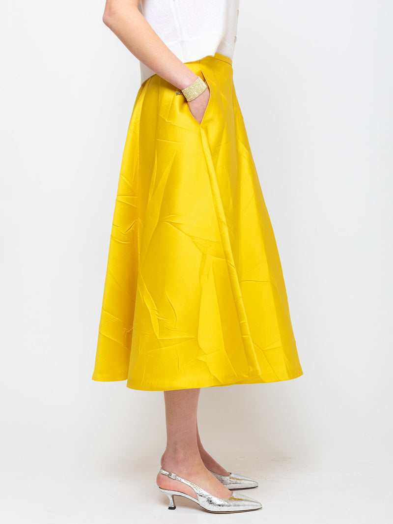 Odeeh - Macro Crinkle Skirt - Lemon - Verdalina