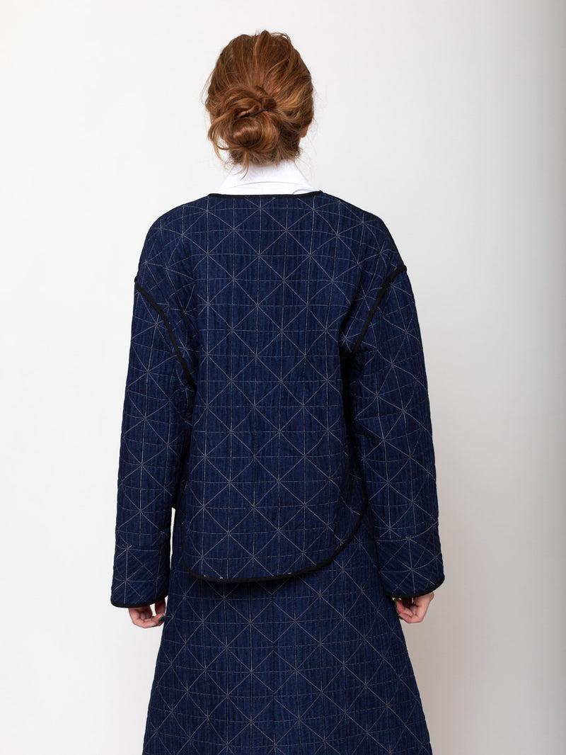 Odeeh - Quilted Denim Jacket - Indigo - Verdalina