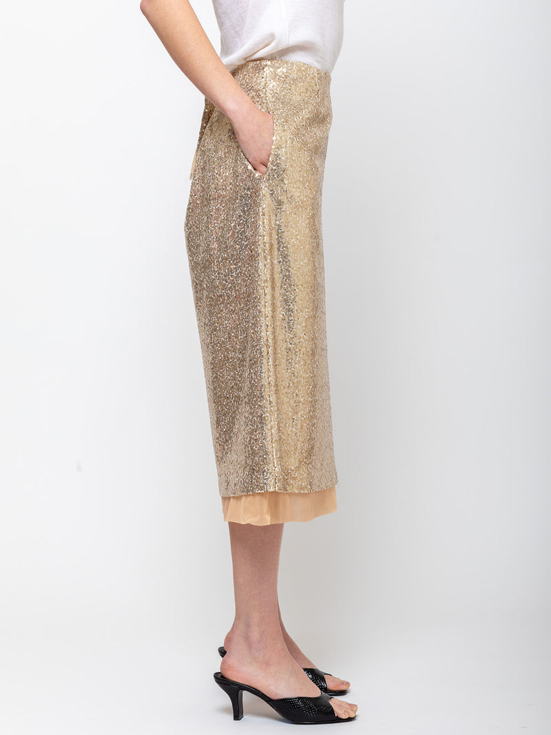 Odeeh - Sequin Skirt - Gold - Verdalina