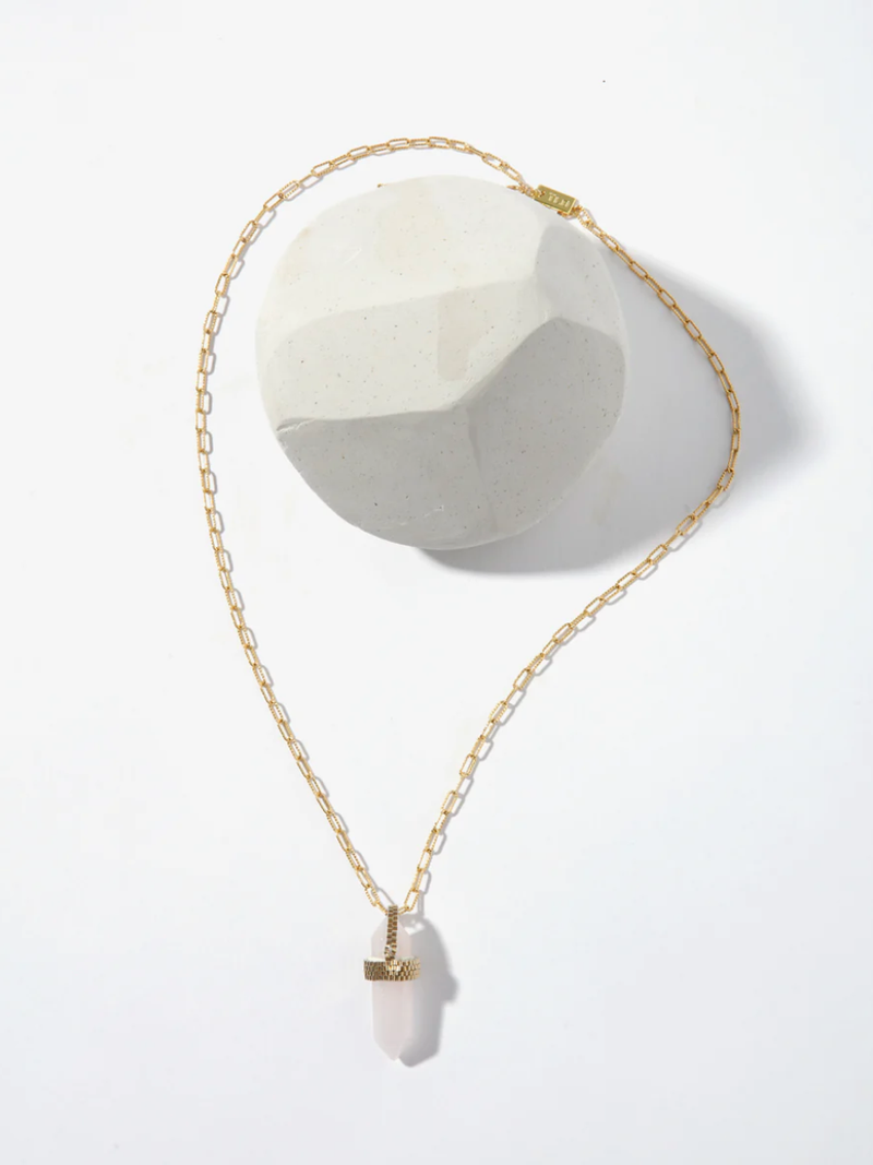 Iwona Ludyga Design - Öna Small Rose Quartz Necklace - Verdalina