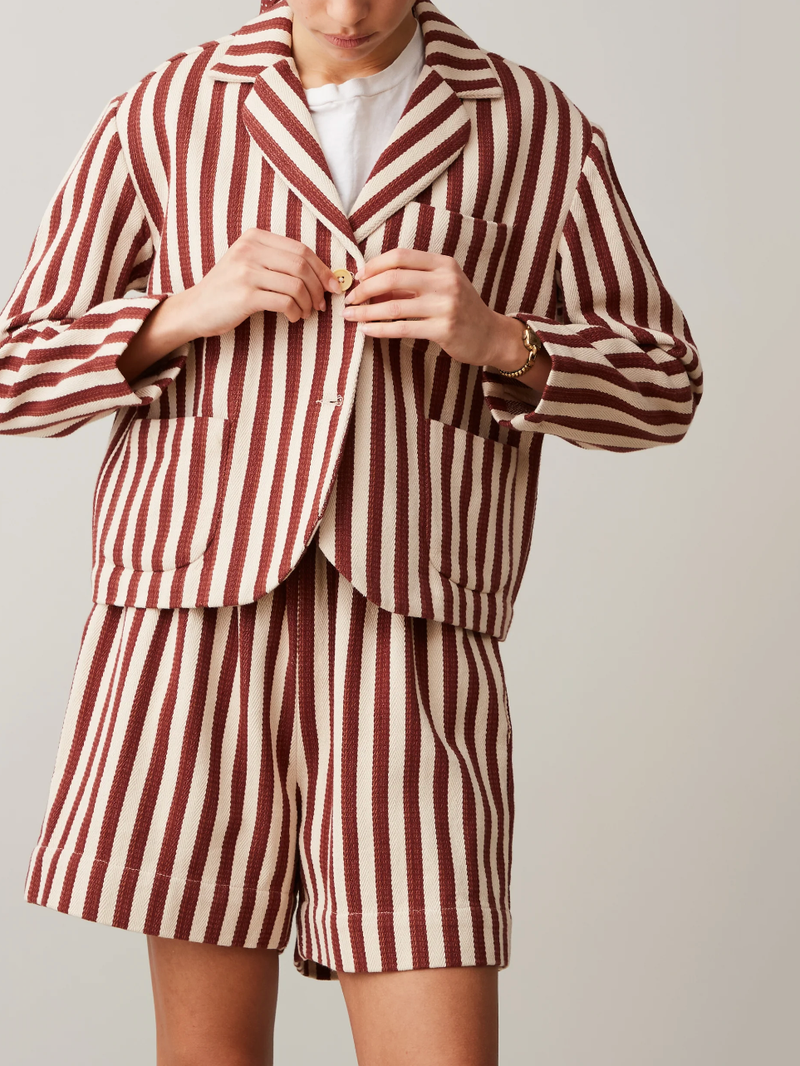 Caron Callahan - Bernay Jacket - Auburn Stripe - Verdalina