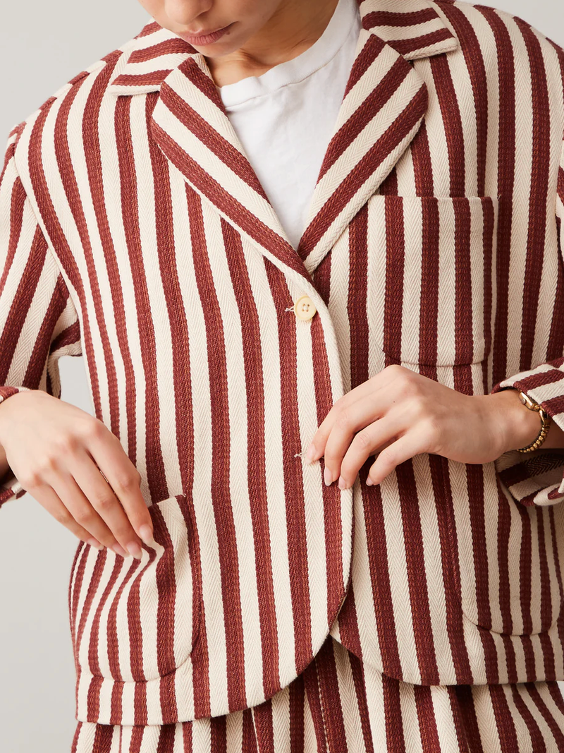 Caron Callahan - Bernay Jacket - Auburn Stripe - Verdalina