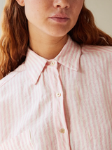 Caron Callahan - Francine Shirt - Pink Linen Stripe - Verdalina