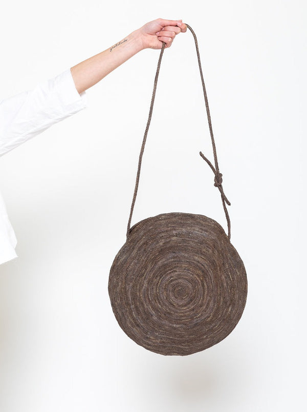 Sophie Digard - Round Crochet Raffia Crossbody - Pebble - Verdalina