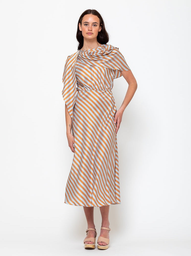 Thierry Colson - Whitney Midi Wrapped Dress - Bouboulina Stripes - Verdalina