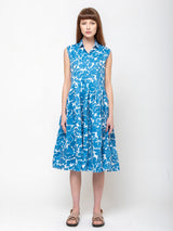 Aequamente - Cotton Flower Printed Dress - Verdalina