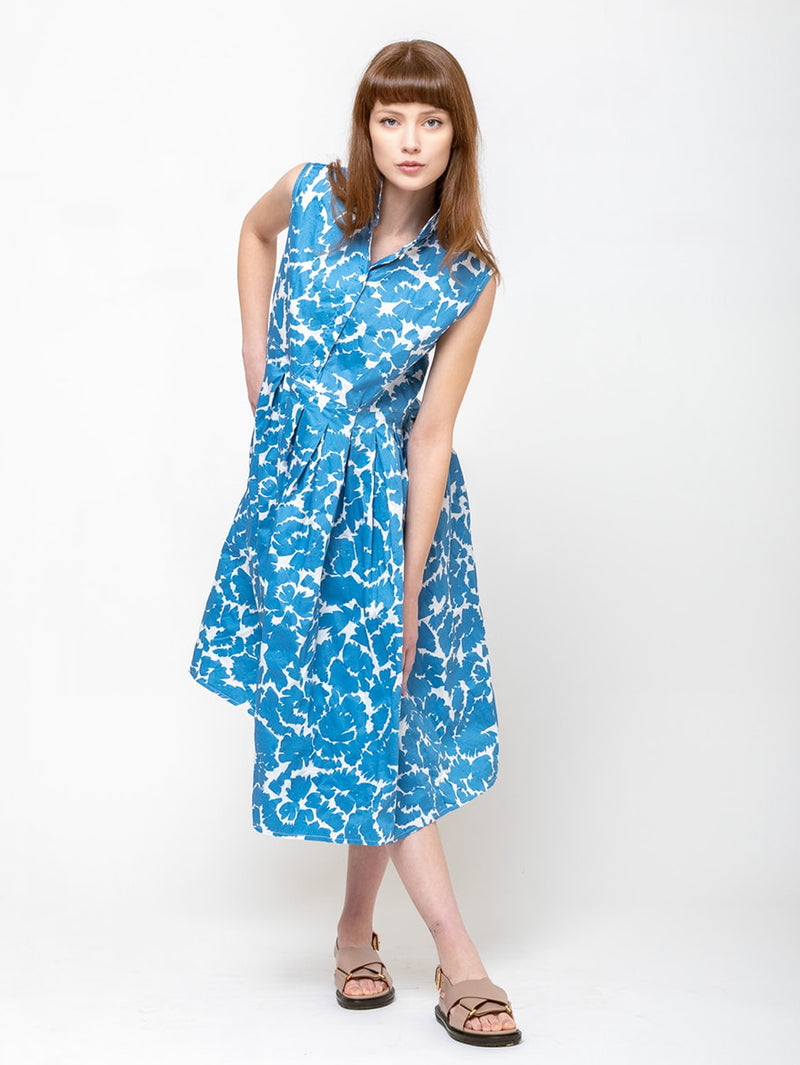 Aequamente - Cotton Flower Printed Dress - Verdalina