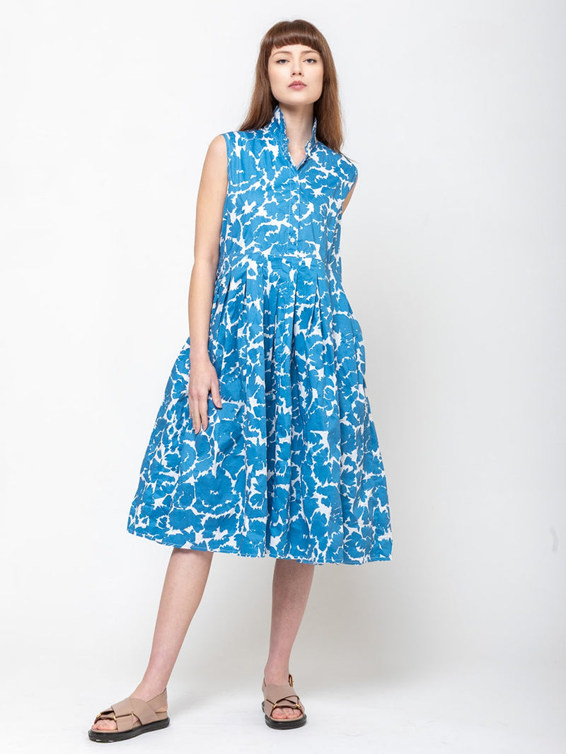 Aequamente - Cotton Flower Printed Dress - Verdalina