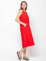 Aequamente - Cotton Wrinkled Dress - Verdalina