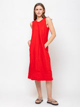 Aequamente - Cotton Wrinkled Dress - Verdalina