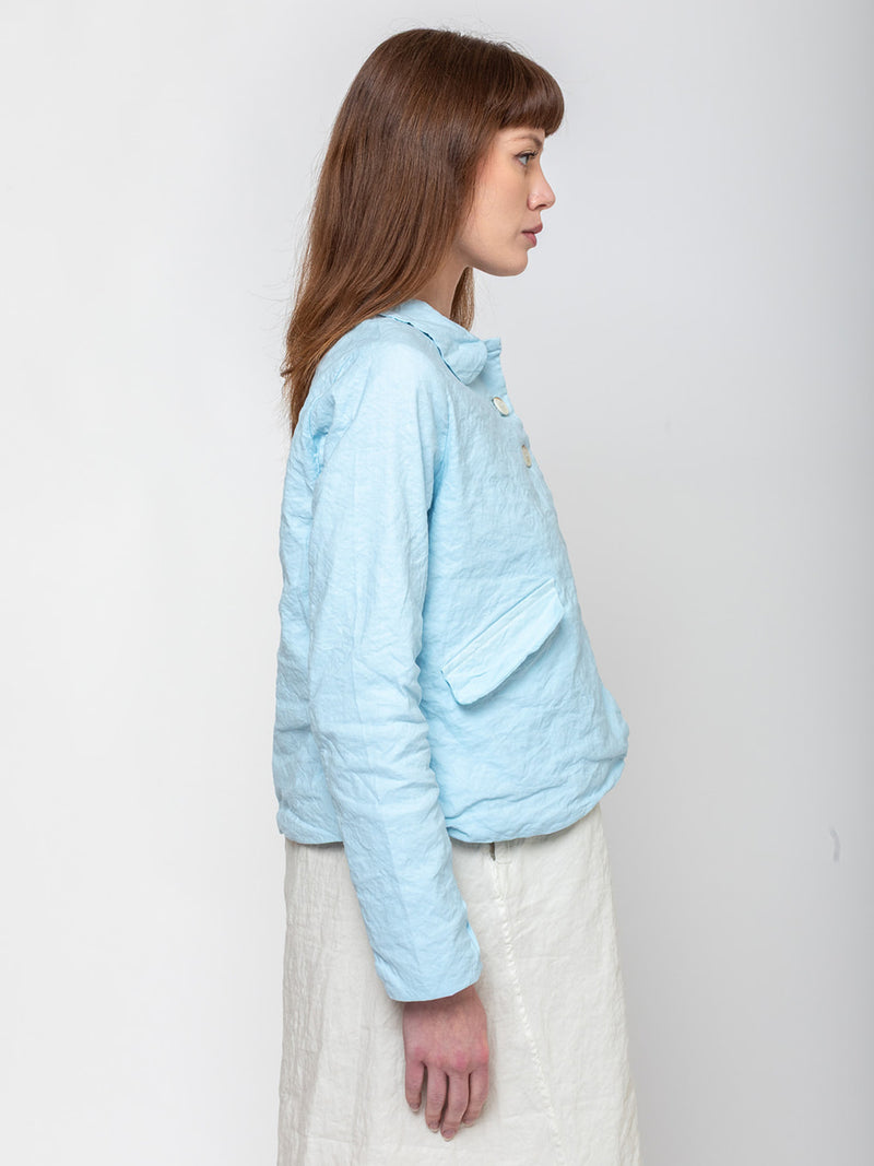 Aequamente - Cotton Wrinkled Jacket - Cielo - Verdalina