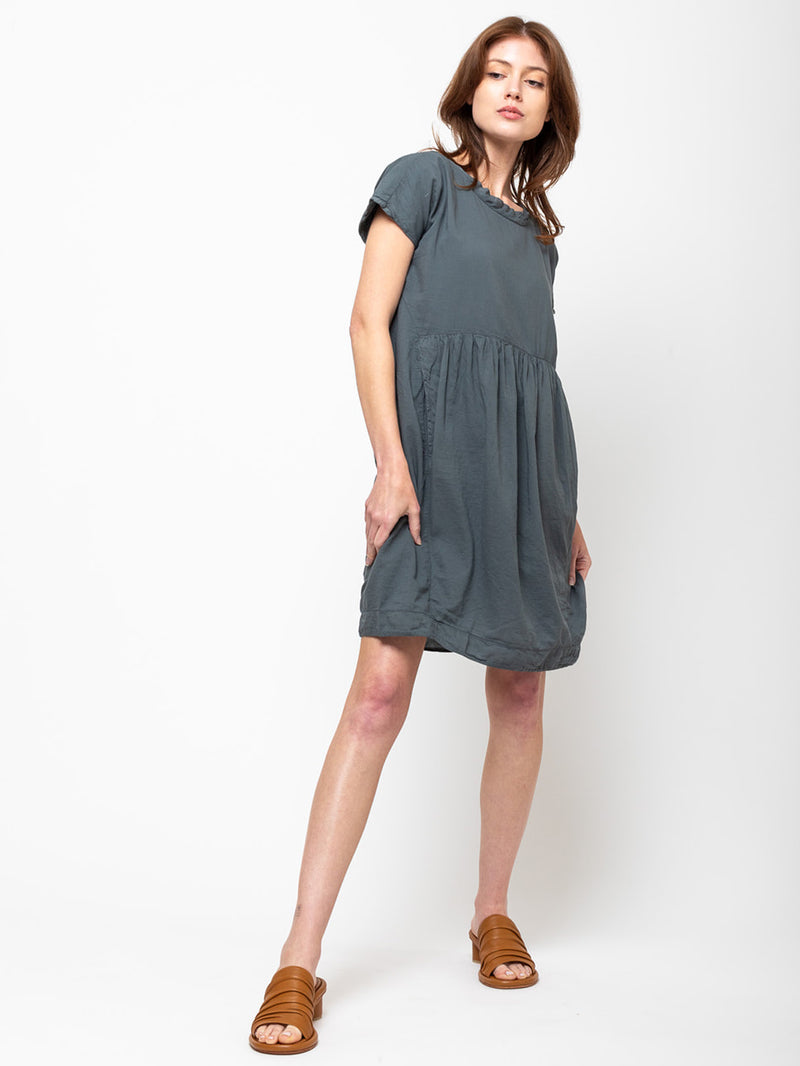 Aequamente - Cotton Voile Dress - Asfalto - Verdalina